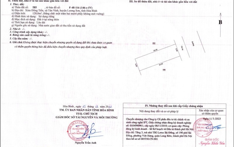 Bán lô LK tại dự án Centre Ville Lương Sơn, view sông, DT 100m2, sẵn sổ đỏ giao dịch